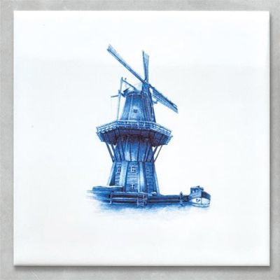Haarlemse tegeltjes Delfts blauw, molen de Adriaan