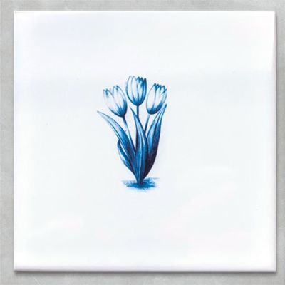Tegeltjes keramiek Tulpen in Delfts blauw