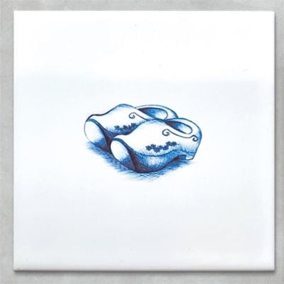 Tegeltjes Delfts blauw klompjes, vierkant 10 cm