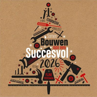 kerstkaarten 2026 bouwbedrijf, gereedschap bouwen