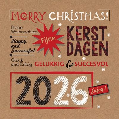 kerstkaart 2024, internationale kerstwensen ster en sneeuw vlokjes kraft